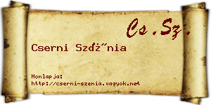 Cserni Szénia névjegykártya